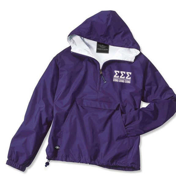  Sigma Sigma Sigma Greek Letter Windbreaker Pullovers 