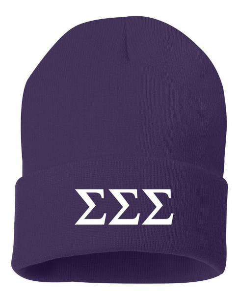  Sigma Sigma Sigma Greek Letter Knit Cap 
