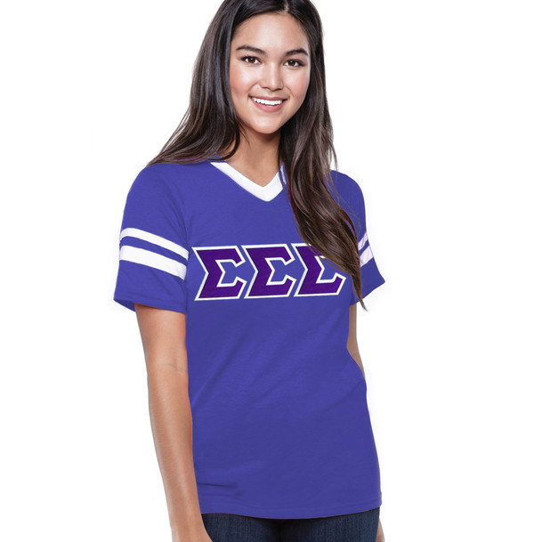 DISCOUNT-Sigma Sigma Sigma Jersey With Greek Applique Letters