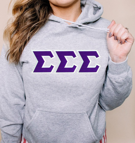  DISCOUNT Sigma Sigma Sigma Lettered Hooded Sweatshirt - Best Value 
