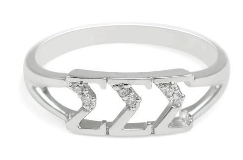 TCS Sigma Sigma Sigma Sterling Silver Ring set with Lab-Created Diamonds 