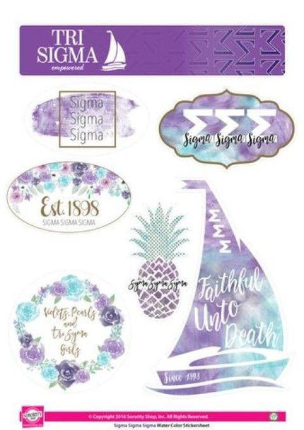 Sorority Shop Sigma Sigma Sigma Water Color Stickers 