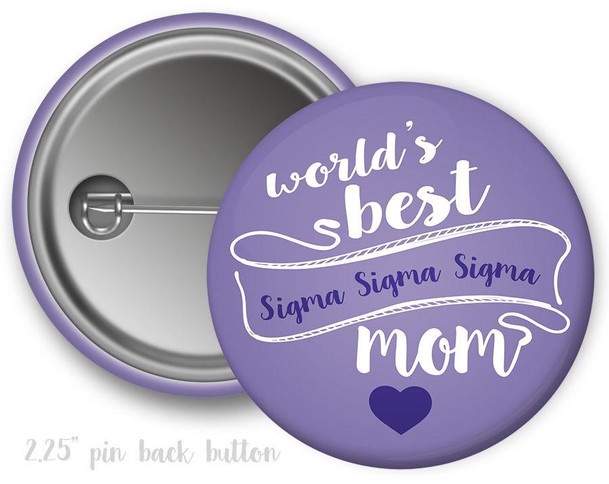 Greekgear Sigma Sigma Sigma World's Best Mom Button 