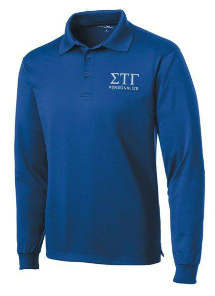  Sigma Tau Gamma-World Famous Long Sleeve Dry Fit Polo 