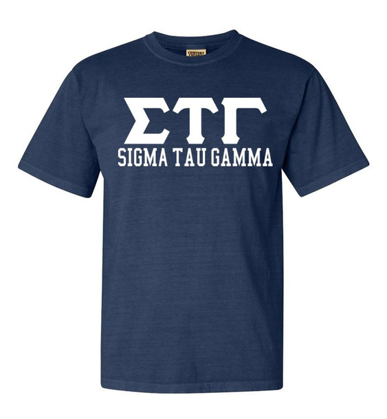 Sigma Tau Gamma Greek Custom Comfort Colors Heavyweight T-Shirt