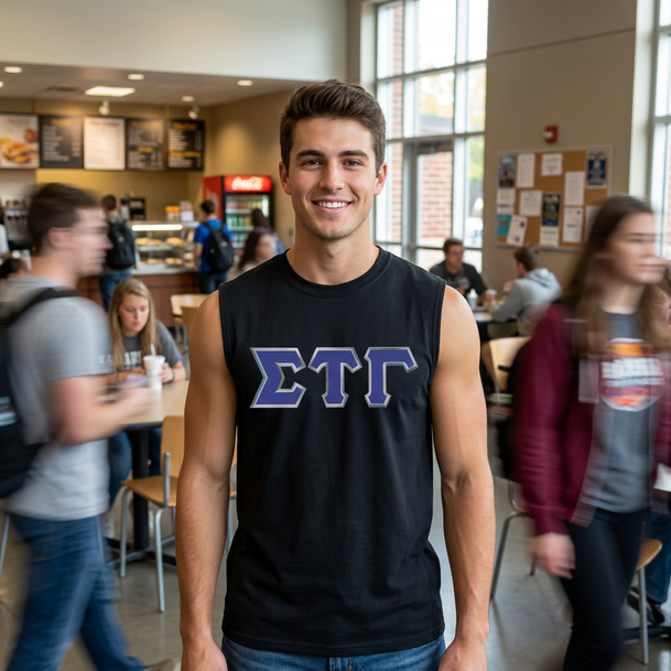 DISCOUNT- Sigma Tau Gamma Lettered Sleeveless Tee