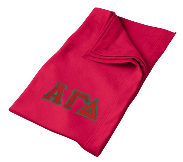 DISCOUNT-Alpha Gamma Delta Lettered Twill Sweatshirt Blanket