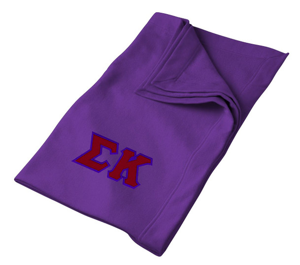 DISCOUNT-Sigma Kappa Lettered Twill Sweatshirt Blanket