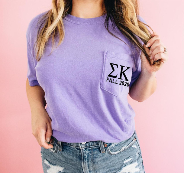  Comfort Colors Custom Sorority Custom Pocket Tee 