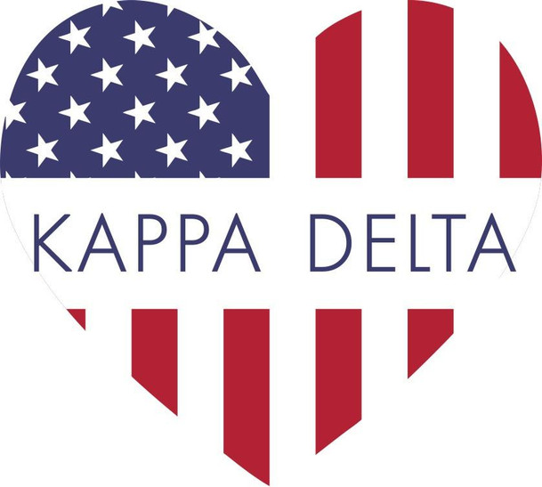  Sorority Heart Shaped USA Sticker 