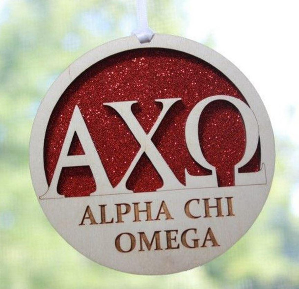 Sorority Shop Sorority Laser Carved Greek Letter Ornament - 3" Round 