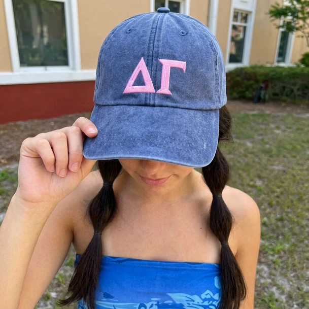 Sorority Embroidered Letter Pastel Hat