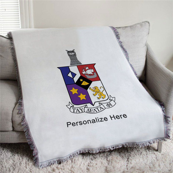 Tau Delta Phi Full Color Crest Afghan Blanket Throw