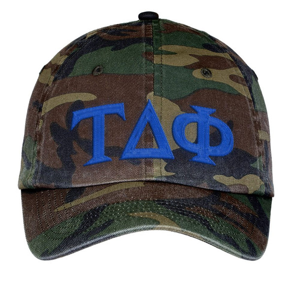 Tau Delta Phi Lettered Camouflage Hat