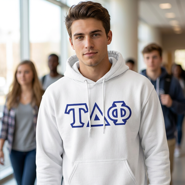 Tau Delta Phi Custom Twill Hooded Sweatshirt