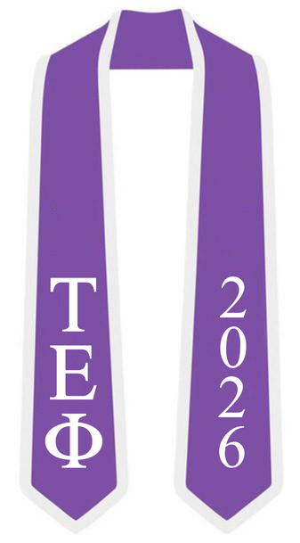 Tau Epsilon Phi Graduation Sash Stole w/ Year