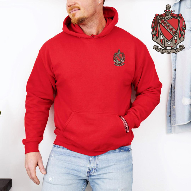  DISCOUNT-Tau Kappa Epsilon Crest - Shield Emblem Hooded Sweatshirt 