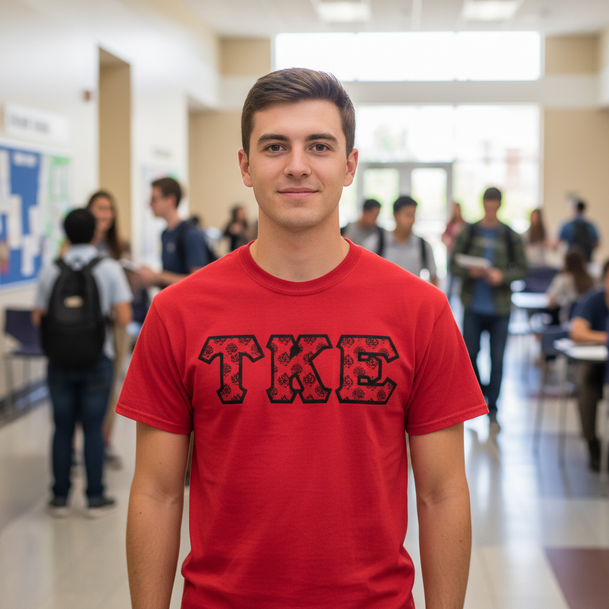 Tau Kappa Epsilon Fraternity Crest - Shield Twill Letter Tee