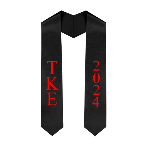 Tau Kappa Epsilon Greek Lettered Graduation Sash Stole With Year - Best Value