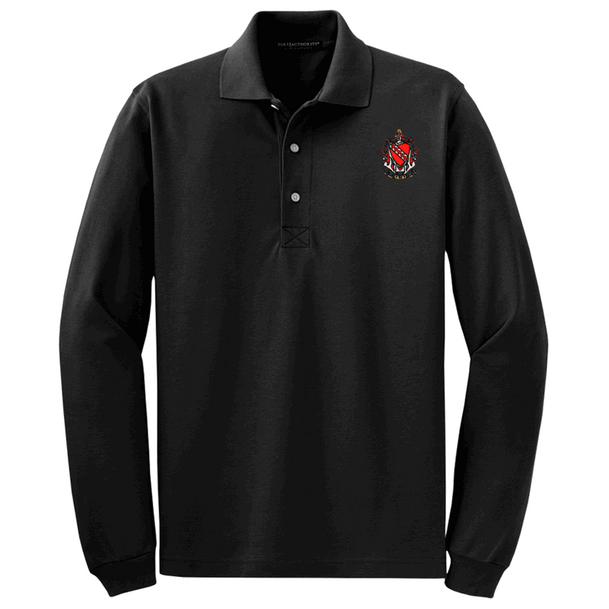  DISCOUNT-Tau Kappa Epsilon Emblem Long Sleeve Polo 