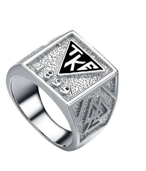 Tau Kappa Epsilon Sterling Silver Enamel House Plate Ring