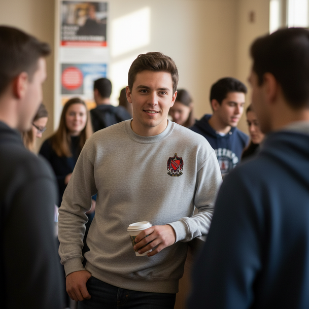 DISCOUNT-Tau Kappa Epsilon World Famous Crest - Shield Crewneck Sweatshirt - Best Value
