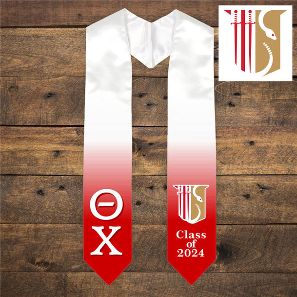  Theta Chi Extra Fancy Simple Greek Graduation Stole W Crest 