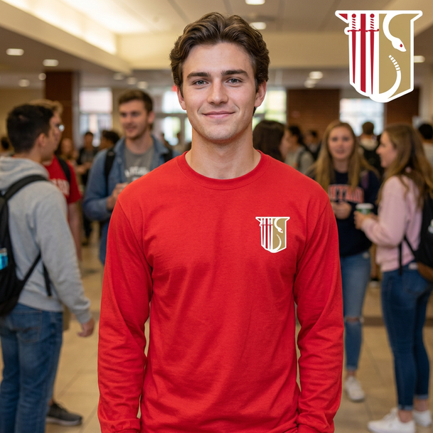 DISCOUNT-Theta Chi Fraternity Crest - Shield Longsleeve Tee