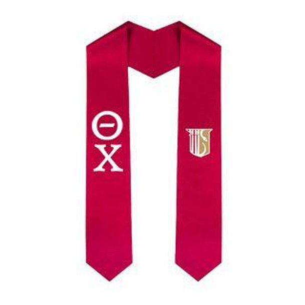  Theta Chi Greek Lettered Graduation Sash Stole With Crest 