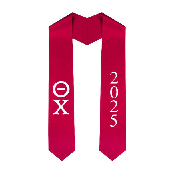  Theta Chi Greek Lettered Graduation Sash Stole With Year - Best Value 