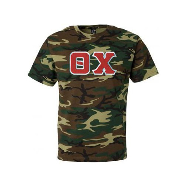 DISCOUNT- Theta Chi Lettered Camouflage T-Shirt