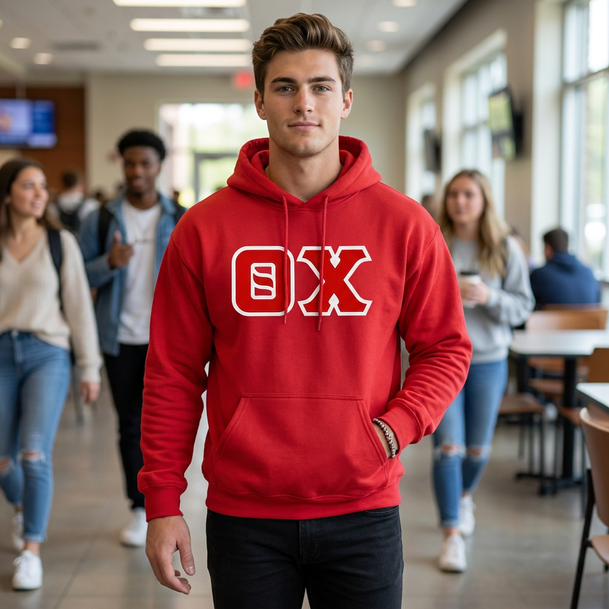 Theta Chi Letters Hooded Sweatshirt - Best Value