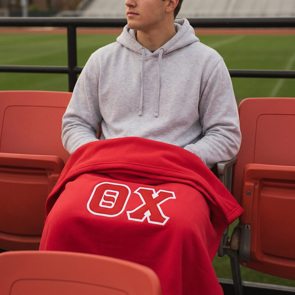 DISCOUNT-Theta Chi Twill Sweatshirt Blanket