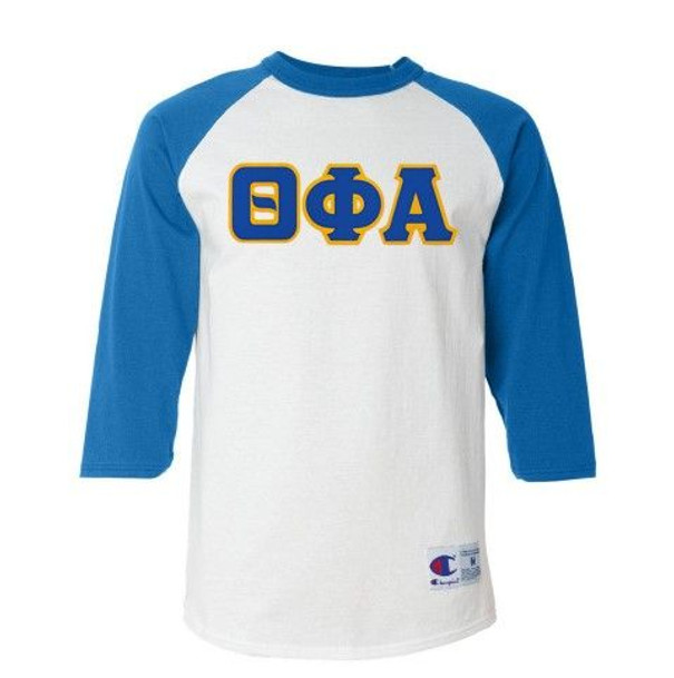 DISCOUNT-Theta Phi Alpha Lettered Raglan Shirt