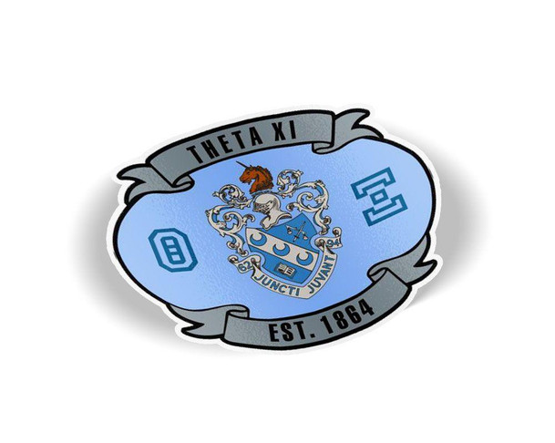  Theta Xi Banner Crest - Shield Decal 