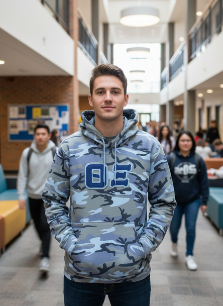 DISCOUNT-Theta Xi Camo Pullover Hooded Sweatshirt