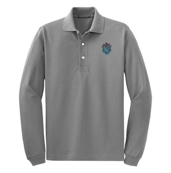  DISCOUNT-Theta Xi Crest - Shield Emblem Long Sleeve Polo 