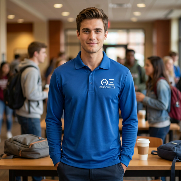Theta Xi-World Famous Long Sleeve Dry Fit Polo