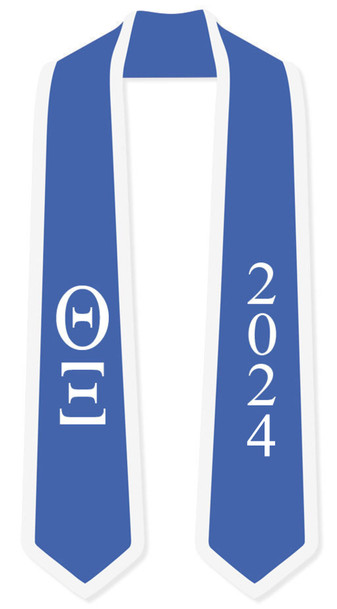 DISCOUNT-Theta Xi Greek 2 Tone Lettered Graduation Sash Stole w/ Year