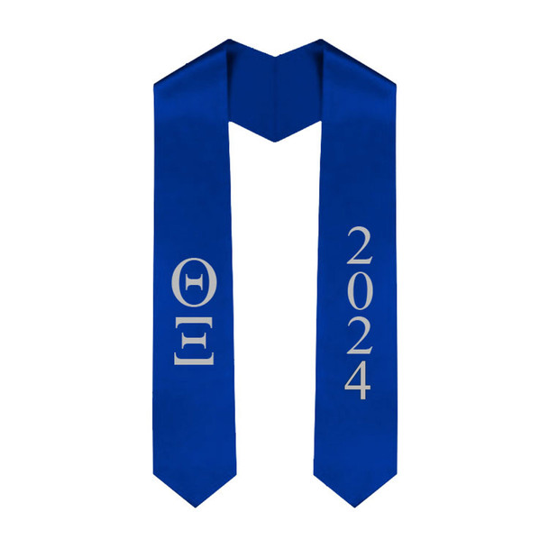 Theta Xi Greek Lettered Graduation Sash Stole With Year - Best Value