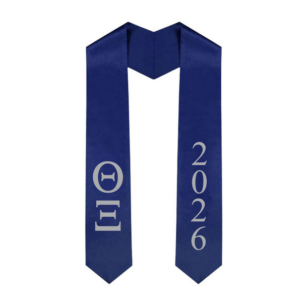 Theta Xi Greek Lettered Graduation Sash Stole With Year - Best Value