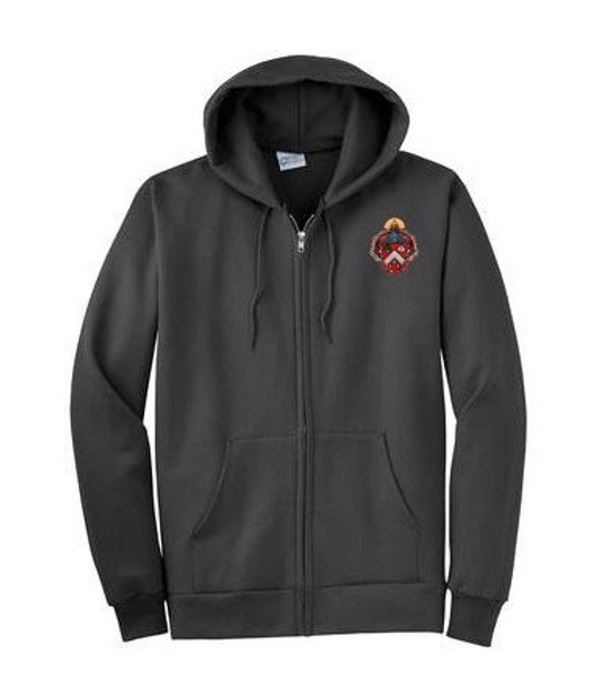 DISCOUNT-Triangle Fraternity Crest - Shield Patch Full Zippered Hoody