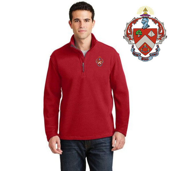  DISCOUNT-Triangle Fraternity Crest - Shield Patch 1/4 Zip Pullover 