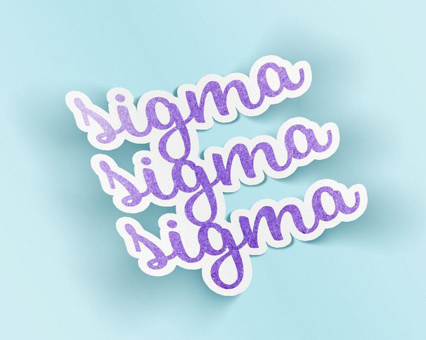 Greekgear Sigma Sigma Sigma Watercolor Script Sticker 