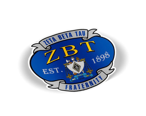  Zeta Beta Tau Banner Crest - Shield Decal 