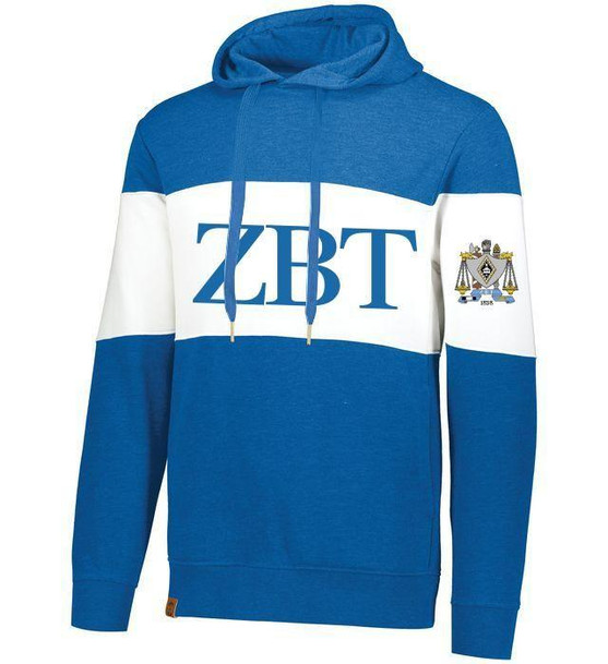  Zeta Beta Tau Ivy League Hoodie W Crest On Left Sleeve 