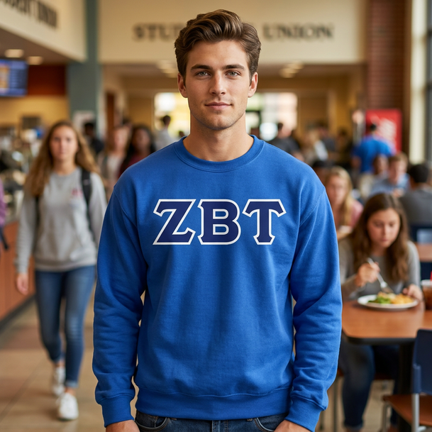 DISCOUNT Zeta Beta Tau Lettered Crewneck - Best Value