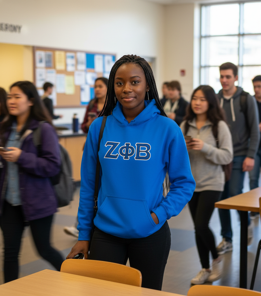 Zeta Phi Beta 2 Day Ship Twill Hooded Sweatshirt