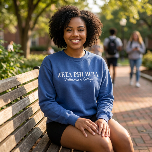 Zeta Phi Beta Script Comfort Colors Greek Crewneck Sweatshirt