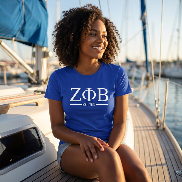 Zeta Phi Beta Custom Greek Lettered Short Sleeve T-Shirt